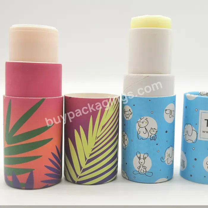 Custom Logo / Size Solid Perfume Package Container Twist Up Deodorant Stick Paper Tube