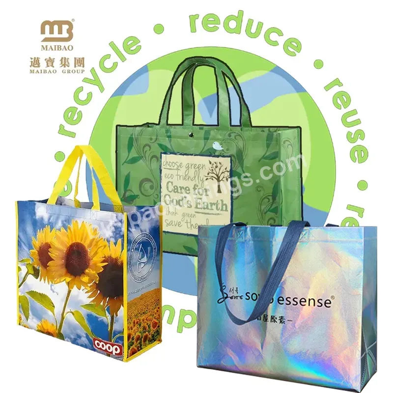 Custom Logo Slogan Eco Friendly Recycle Reusable Nonwoven Shoulder Bags Pp Non Woven Fabric Grocery Shopping Carry Bag