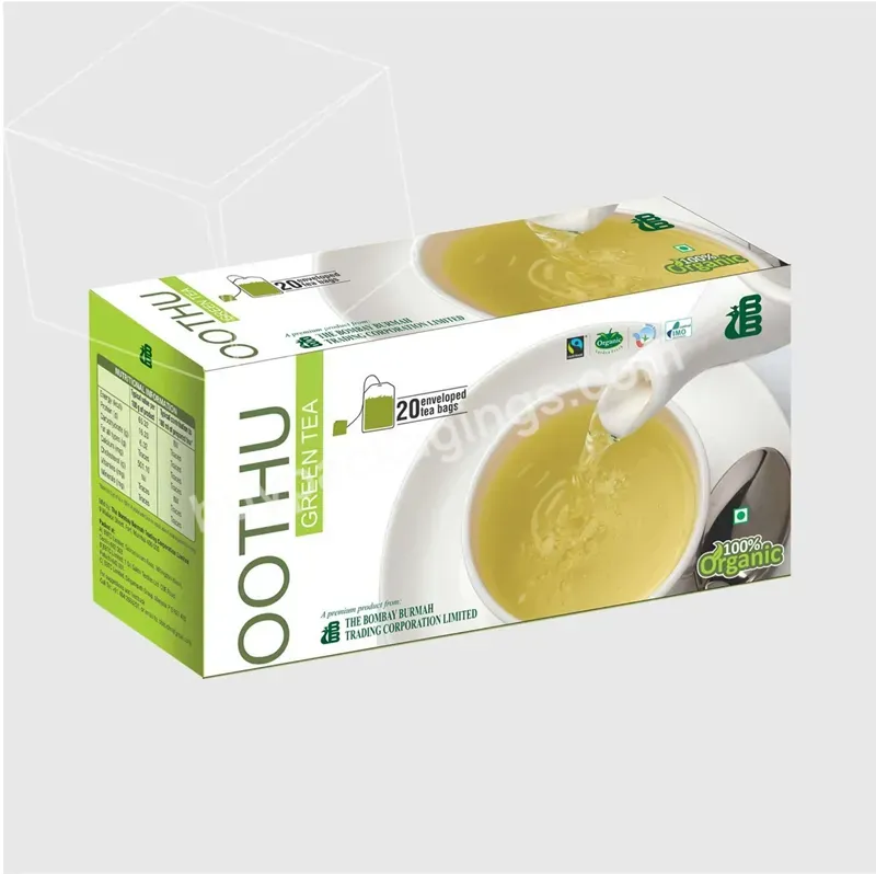 Custom Logo Small Green Tea Bag Gift Packaging Cardboard Paper Box Low Moq Odm Tea Bag Box