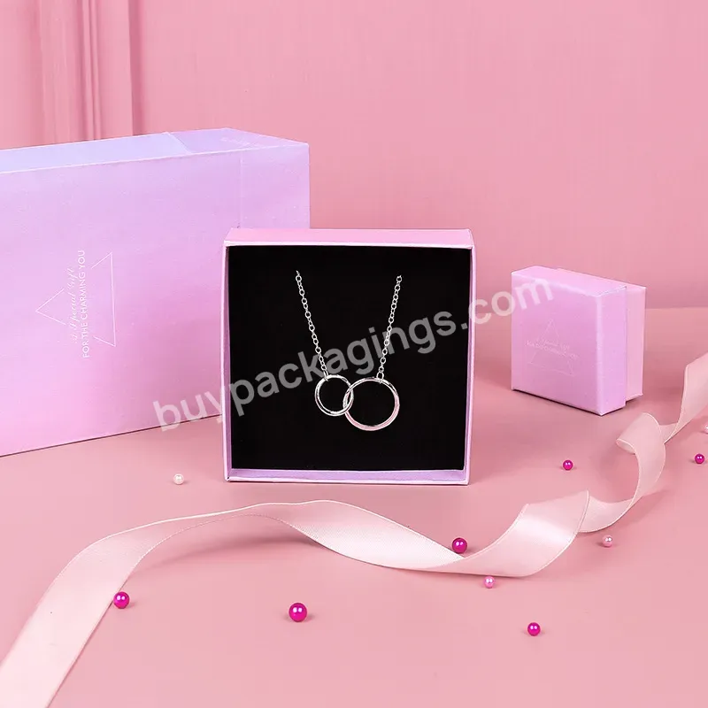 Custom Logo Small Jewelry Paper Packaging Gift Box Girls Ring Jewelry Color Cheap Packing Storage Box With Ribbon