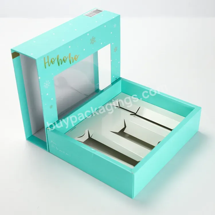 Custom Logo Small Paper Cardboard Product Pull Out Sliding Drawer Clear Window Gift Box Packaging With Pvc Window Clear