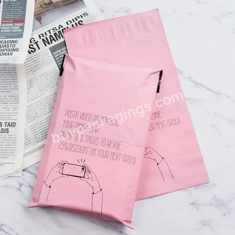 Custom Logo Small Pink 6*9 Inch Mailer Poly Packaging Courier Plastic Mailing Envelopes Pouch Bag For Shipping