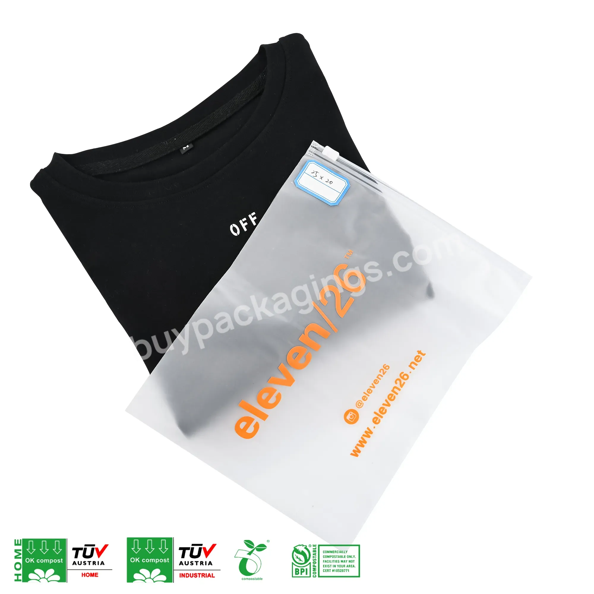 Custom Logo Small Ziplock Plastic Biodegradable Frosted Zipper Poly Bag With Suffocation Warning