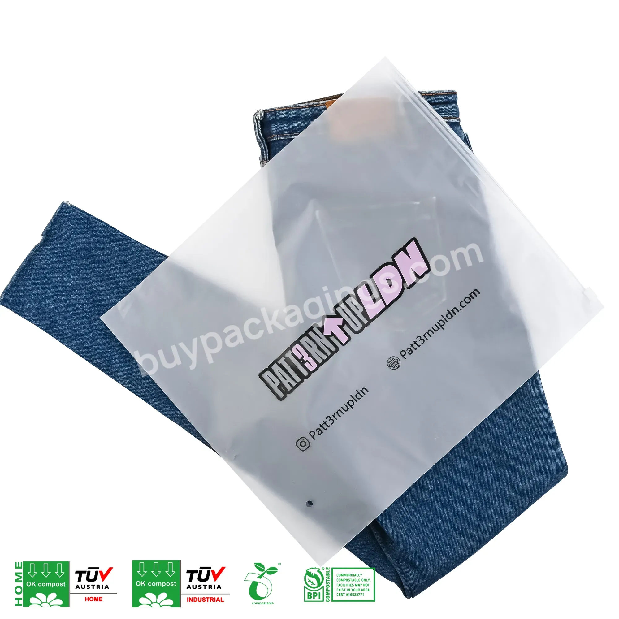 Custom Logo Small Ziplock Plastic Biodegradable Frosted Zipper Poly Bag With Suffocation Warning