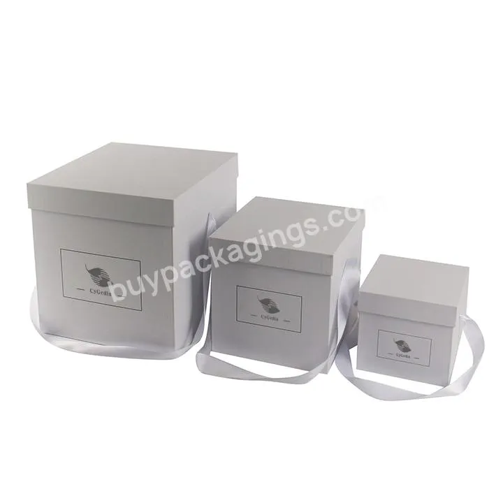 Custom logo souvenir cosmetic packaging box square heaven and earth cover gift box flower gift box