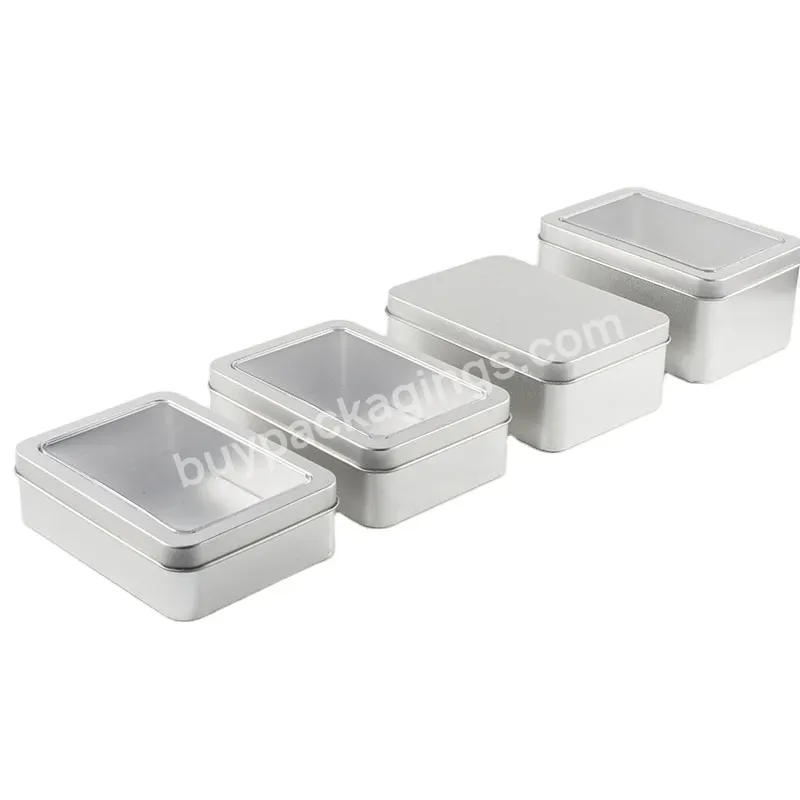 Custom Logo Square Metal Cookie Gift Case Packaging Tin Box With Window