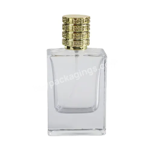 Custom Logo Square Perfume Glass Bottle 30ml 50ml 100ml Luxury Perfume Bottle