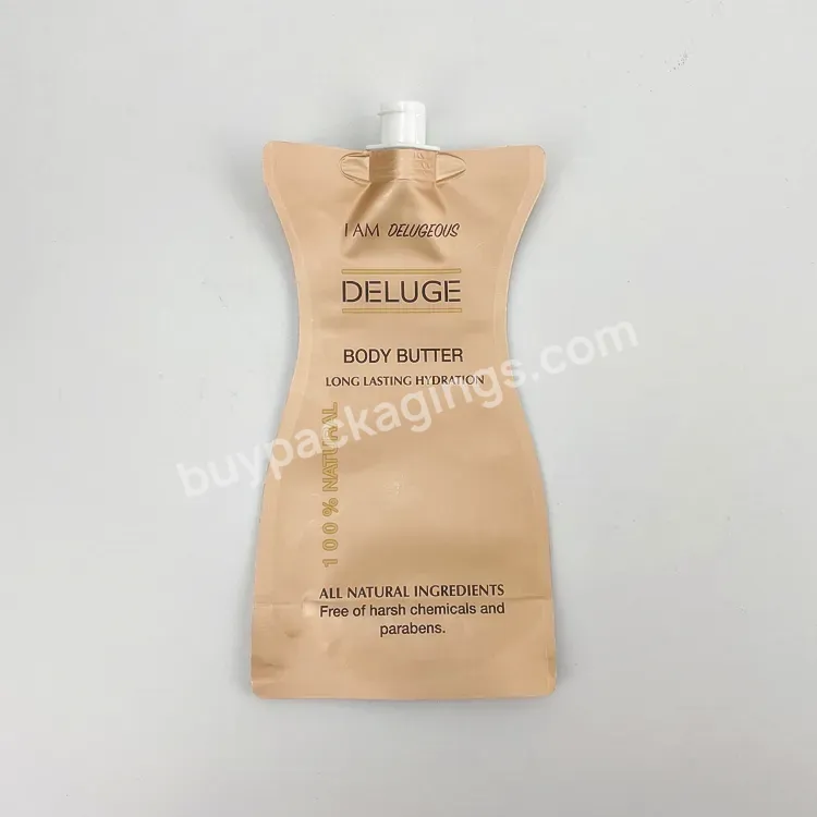 Custom Logo Stand Up Beverage Plastic Package Aluminium Foil Spout Packaging Skin Care With Spout