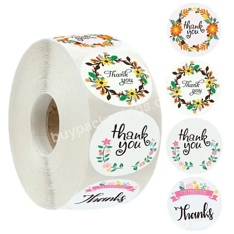 Custom Logo Sticker Label Printing Waterproof Roll Paper Adhesive Round Logo Sticker