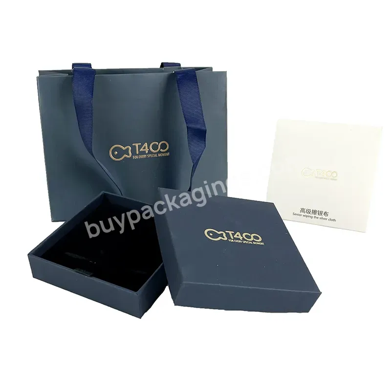 Custom Logo Storage Box 3-piece Set Paper Box Packaging Paper Jewellery Box For Necklace Gifts With Wiping Silver Cloth