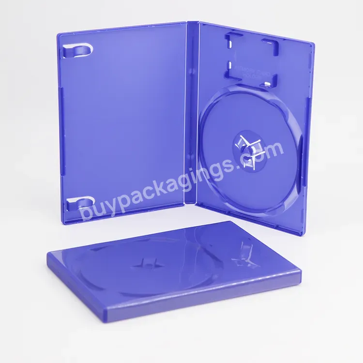 Custom Logo Storage Game Box 14mm Plastic Cd Dvd Cover Single Disc Box Empty Blue Ray Games Case For Ps2 Ps4 Ps3 Playstation 2