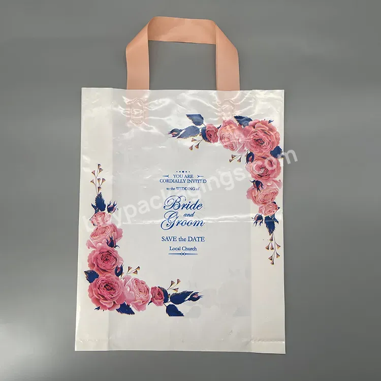 Custom Logo Store Portable Plastic Gift Bags Shoe Packaging Plastic Tote Bag Little Fresh Figure Plastic Shopping Bags