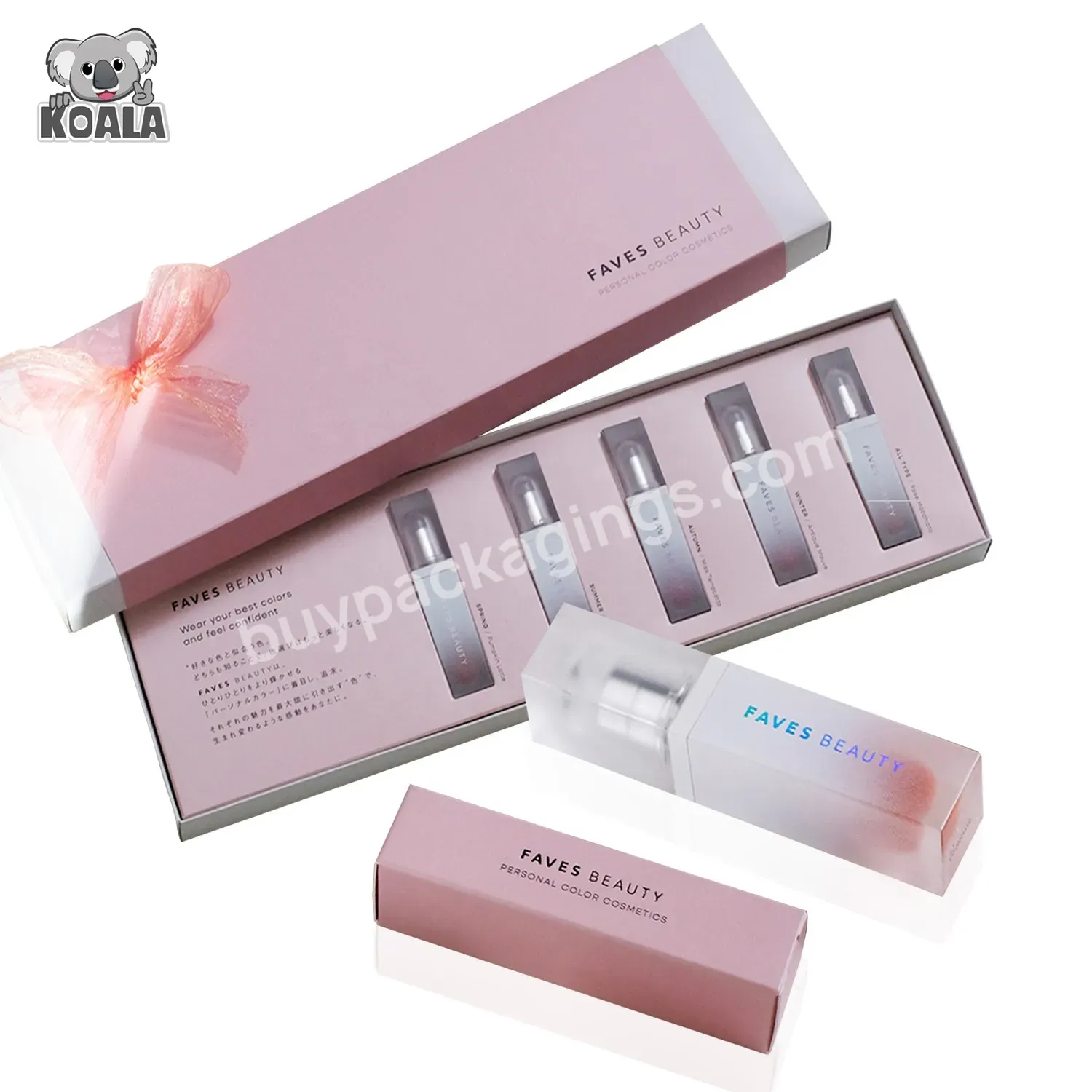 Custom Logo Suprising Biodegradable Cosmetics Lipstick Small Lip Gloss Set Paper Gift Packaging Box