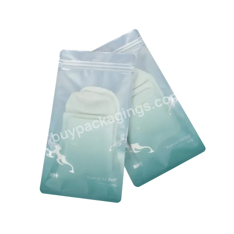 Custom Logo Three Sides Sealed Transparent Bag Aluminum Foil Plastic Packaging Bag For Clothing / Cosmetic Packaging