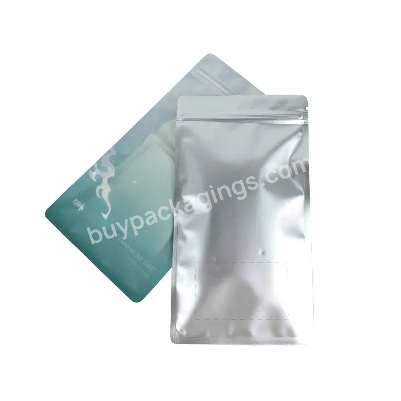 Custom Logo Three Sides Sealed Transparent Bag Aluminum Foil Plastic Packaging Bag For Clothing / Cosmetic Packaging