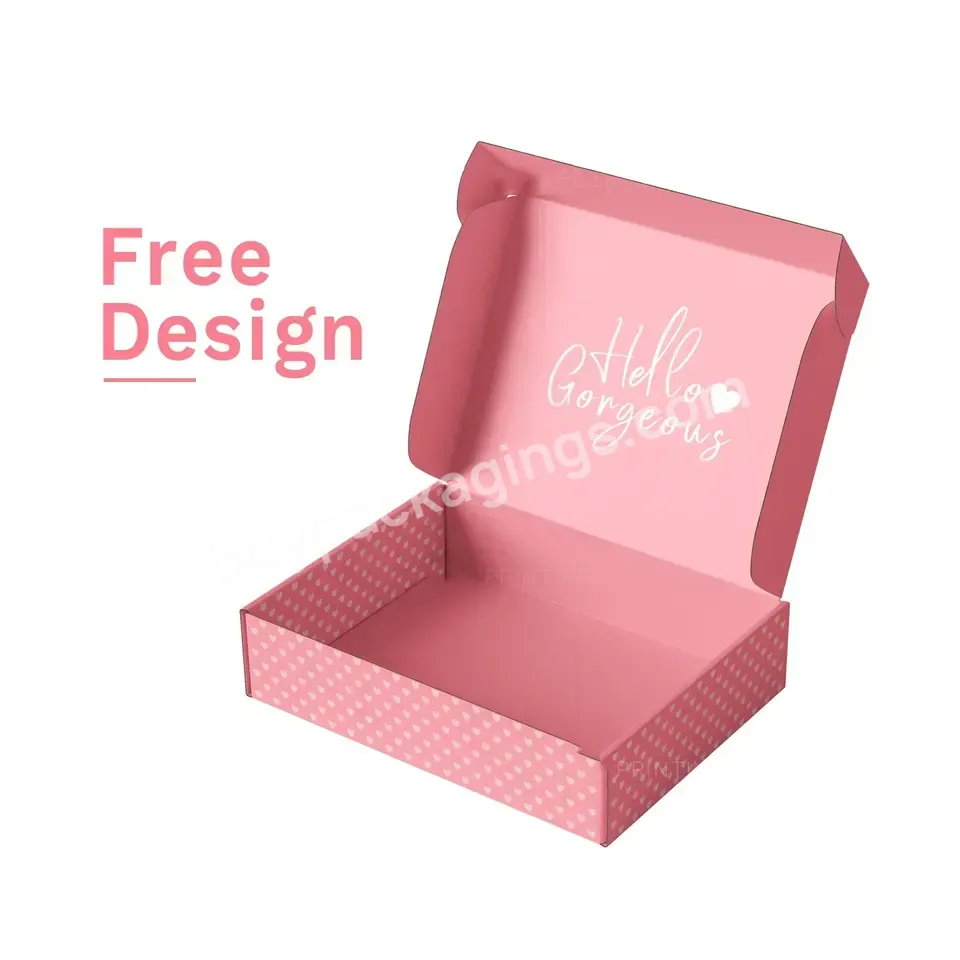 Custom Logo Underwear Paperboard Gift Box Pink Colorful Shopping Paper Bags Gift Box