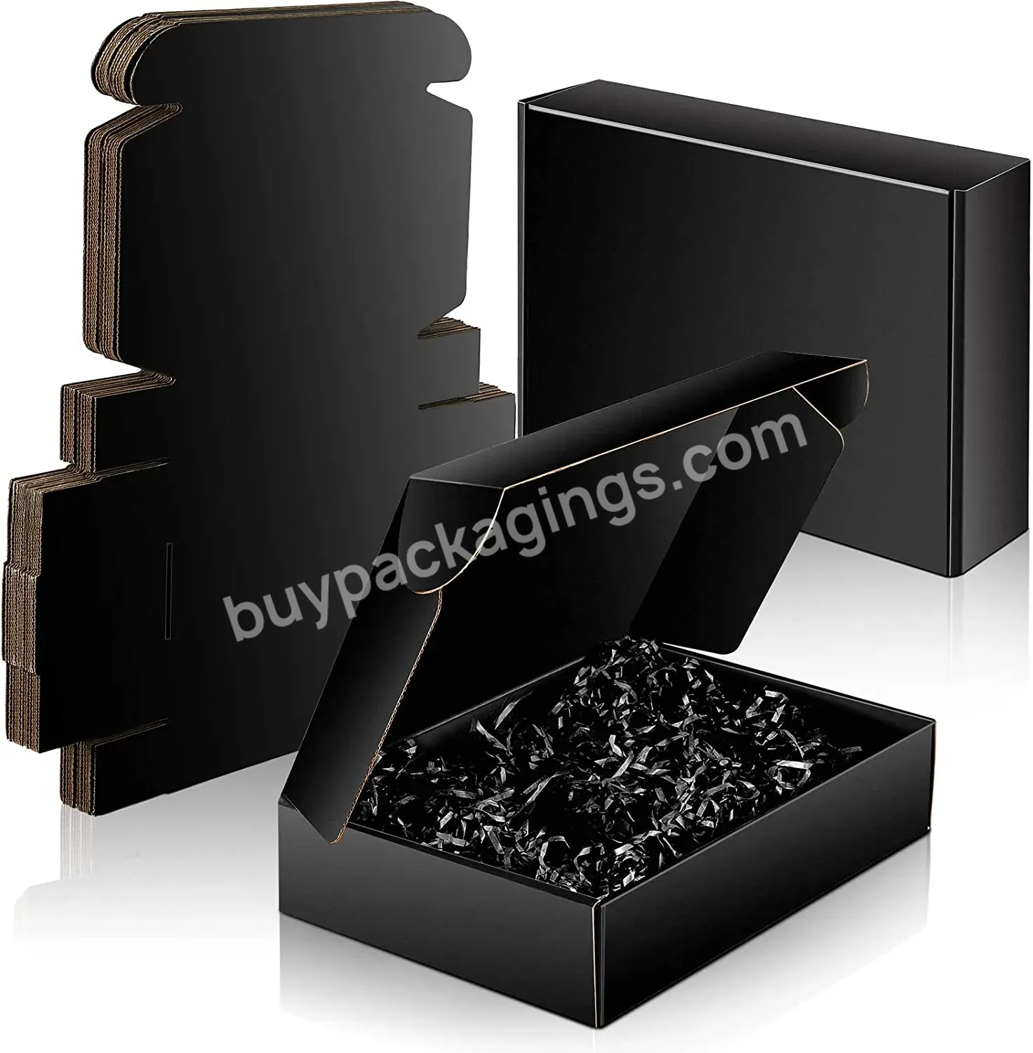 Custom Logo Unique Mailer Packaging Present Craft Cardboard Hat Black Shipping Boxes