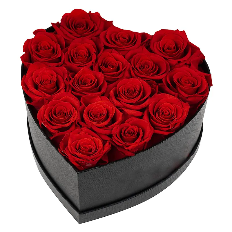 Custom logo valentines rose flower round circle gift paper packaging boxes for bouquets