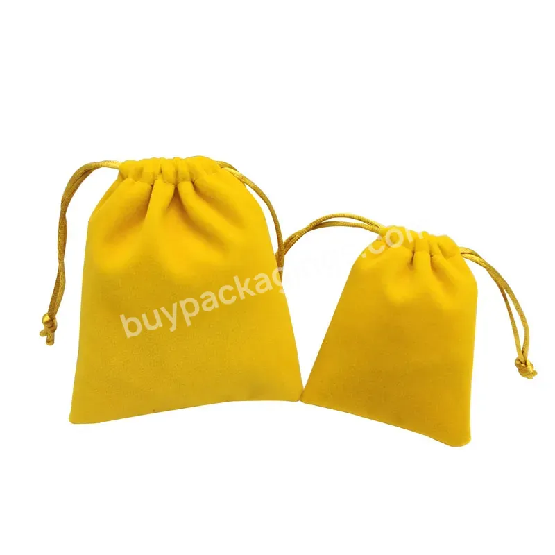 Custom Logo Velvet Saree Wig Hair Jewelry Cosmetics Pouch Drawstring Pocket Small Storage Bag