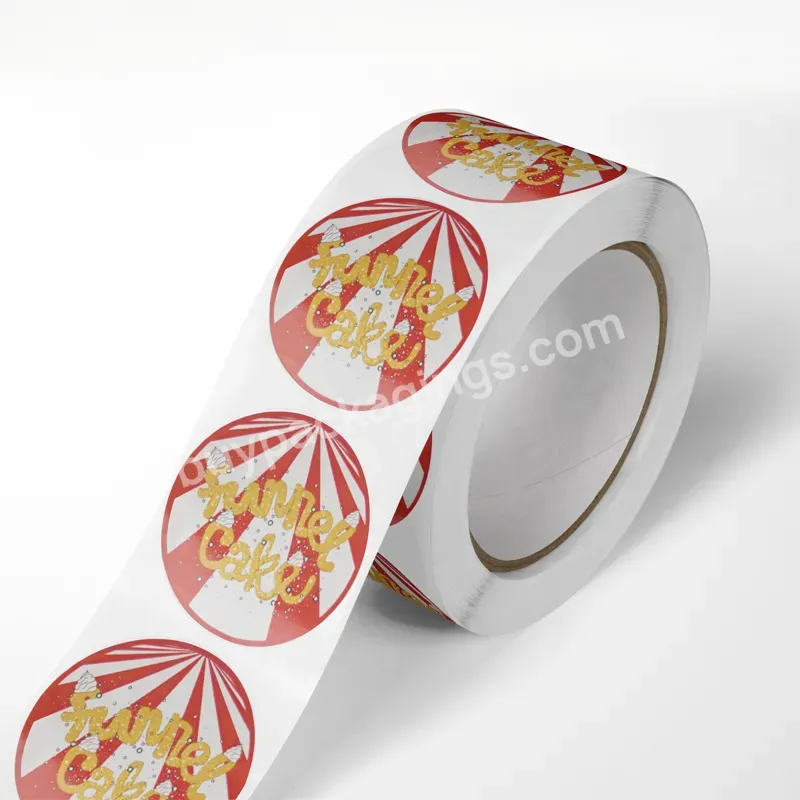 Custom Logo Vinyl Waterproof Adhesive Paper Business Labels Printing Round Sticker Roll