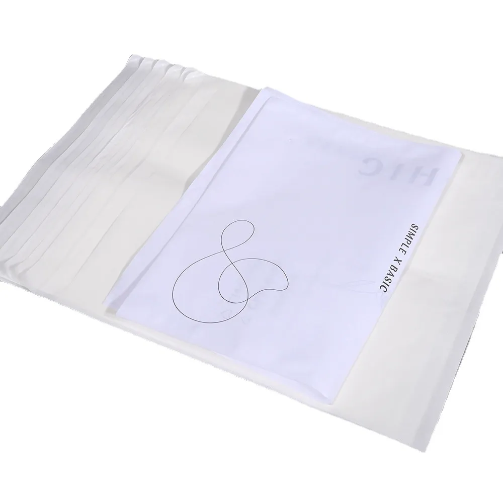 Custom Logo Waterproof Clothing White Envelopes Packing Pouch Envelope Glassine Stamped Wax Seal Lined Coated Paper Bag