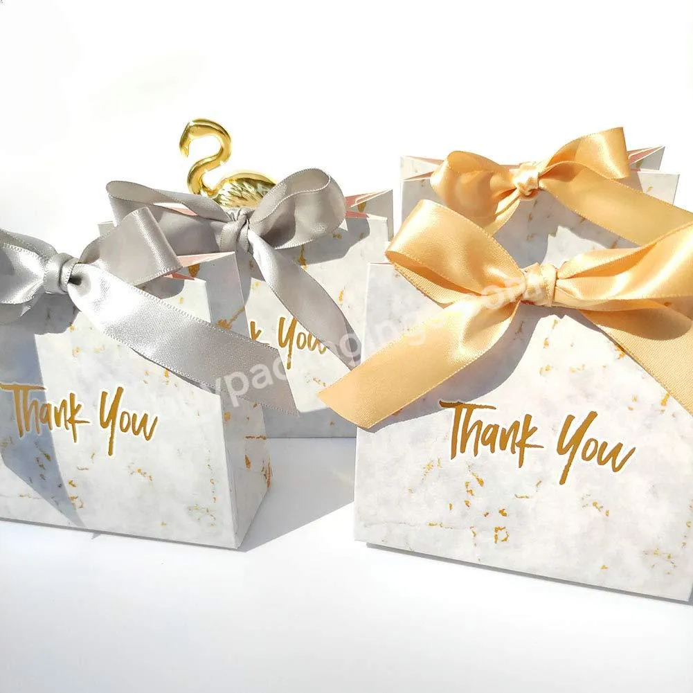 Custom Logo Wedding Favors Chocolate Party Supplies Giveaway Storage Candy Box Bowknot Wedding Gift Paper Packaging Bags