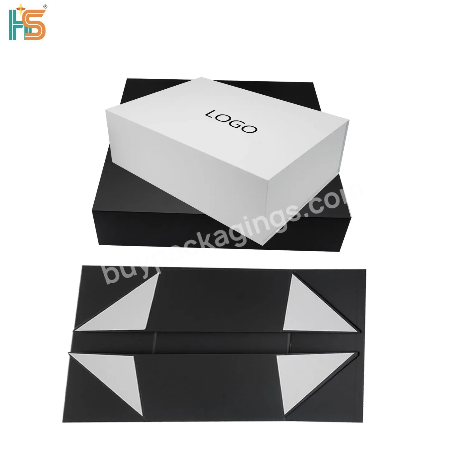 Custom Logo White Black Box Packaging Low Moq Foldable Magnetic Gift Box For Small Business