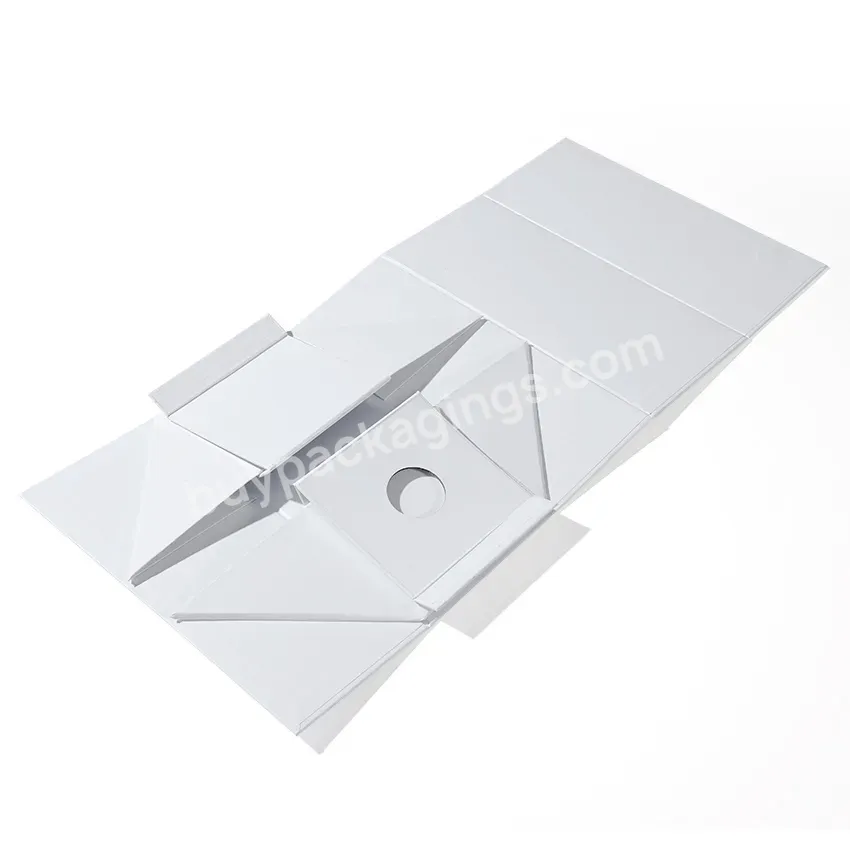 Custom Logo White Paper Magnet Foldable Magnetic Gift Box Wine Folding Packaging Box