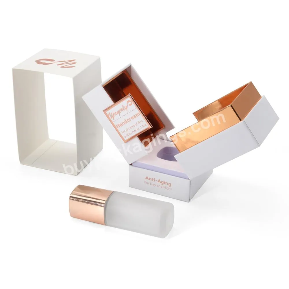 Custom Logo White Rose Gold Beauty Skincare Skin Care Product Gift Packaging Box For Skin Care Skincare product