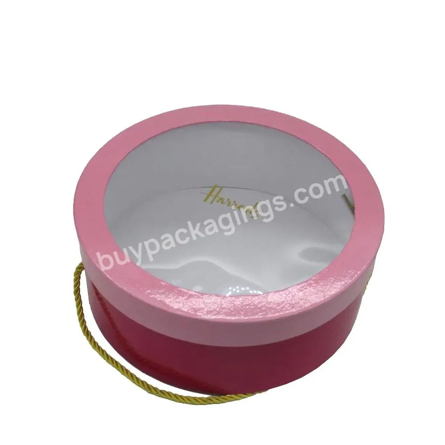 Custom Logo Wholesale Circular Clear Plastic Hat Boxes With Clear Lid