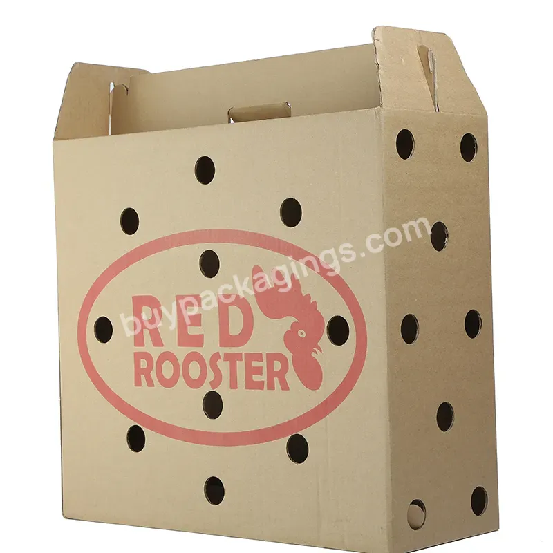 Custom Logo Wholesale Folding Brown Pet Carriers Cat Hole Cardboard Corrugated Paper Box With Handle