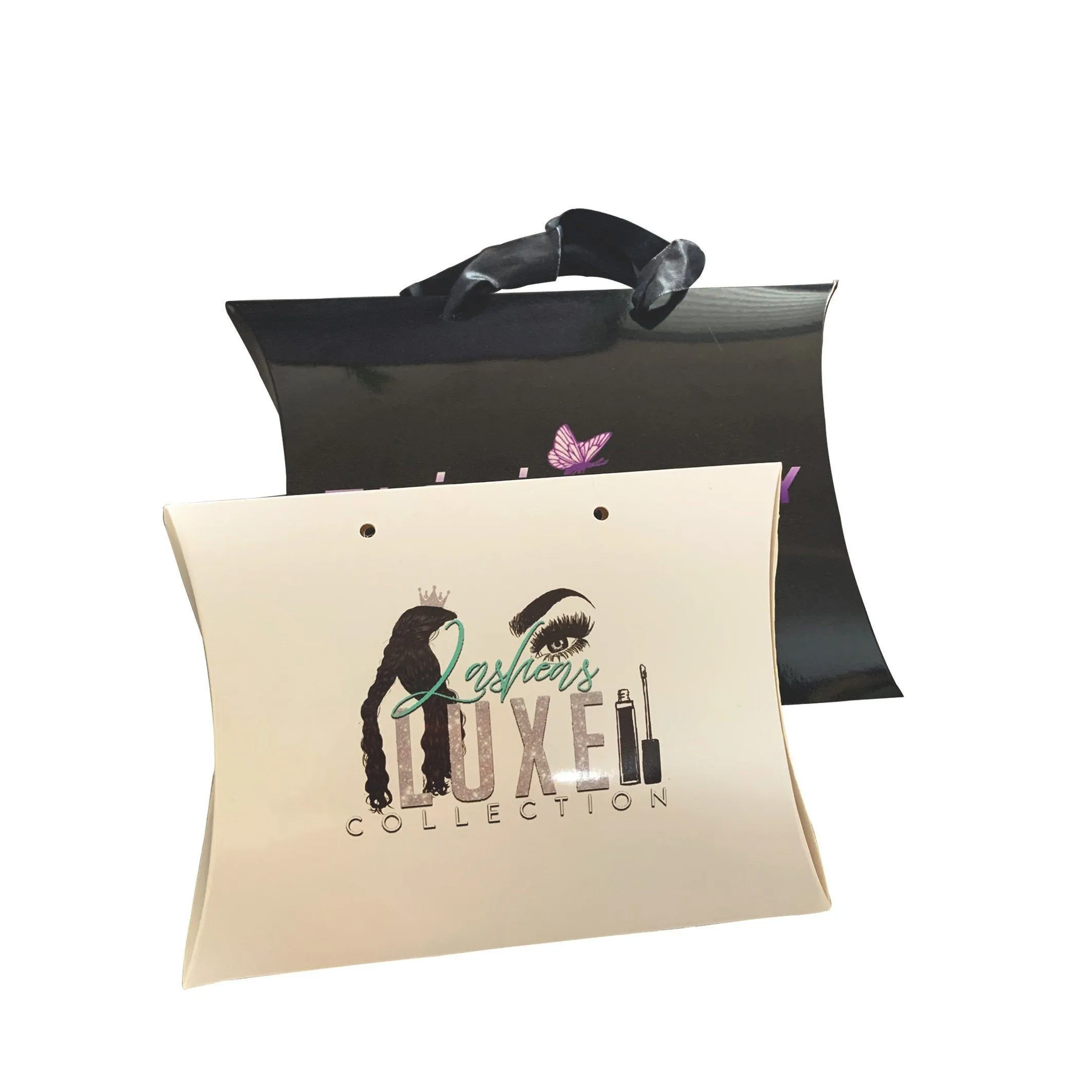 Custom logo wholesale luxury foldable cosmetic hair wig packaging storage paper pillow case  boxes with logo