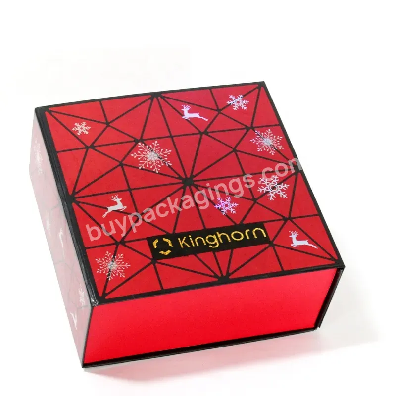 Custom Logo Wholesale Luxury Folding Magnet Packaging Boxes With Ribbon Closure Christmas Magnetic Gift Box