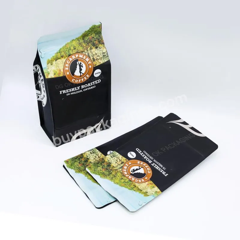 Custom Logo Wholesale Matte Printing Square Bulk Zipper Aluminum Foil Stand Up Flat Bottom Coffee Bag With Valve