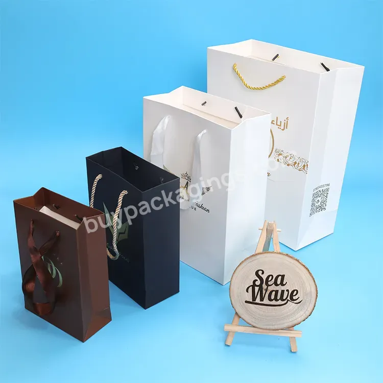 Custom Logo Wholesale Paper Bag Reusable Gift Packaging Paper Box For Shopping Handle Jewelry Paper Bags