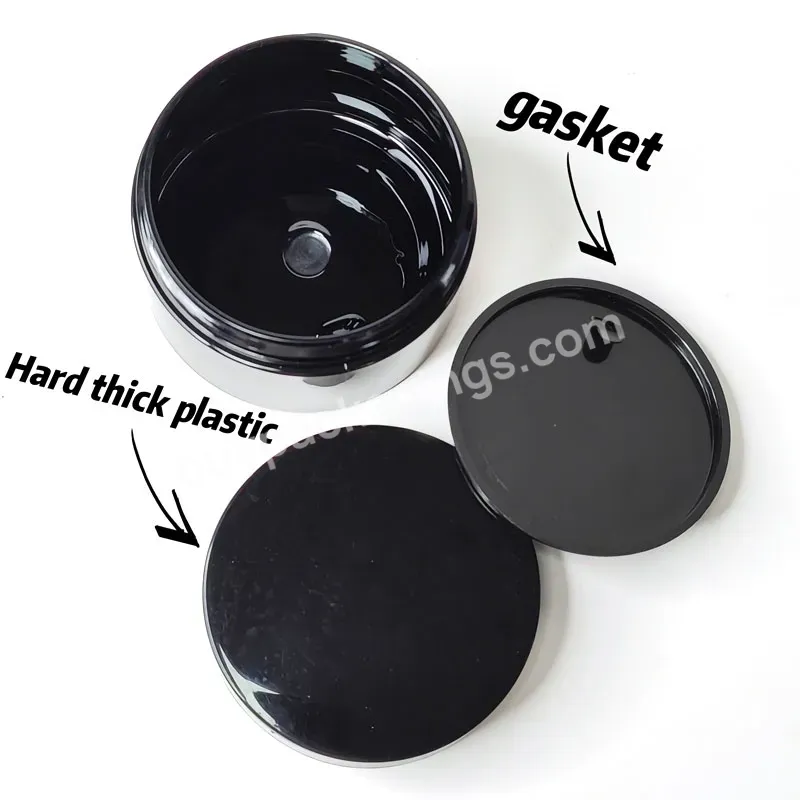 Custom Logo Wide Mouth Cosmetic Packaging Food Storage Container 120g Black Pet Plastic Jar With Sliver Cap