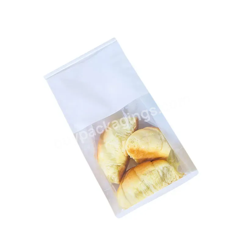 Custom Logo With Window Paper Bread Loaf Bag Kraft Food Packaging Storage Bakery Bag