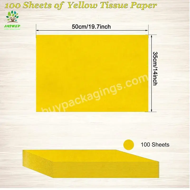 Custom Logo Yellow Printing Gift Wrapping Tissue Paper For Packaging