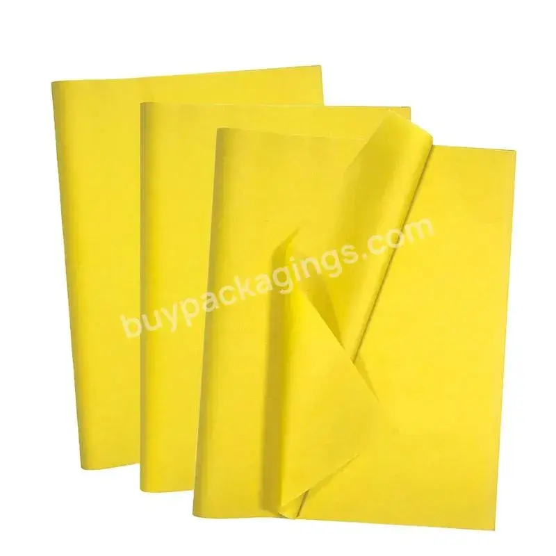 Custom Logo Yellow Printing Gift Wrapping Tissue Paper For Packaging