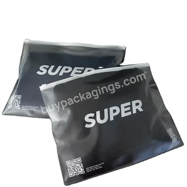 Custom Logo Zip Lock Cosmetic Bag Make Up Pouch Frosted Waterproof Garment Bikini Clothing Packaging Clear Pvc Zipper Bags