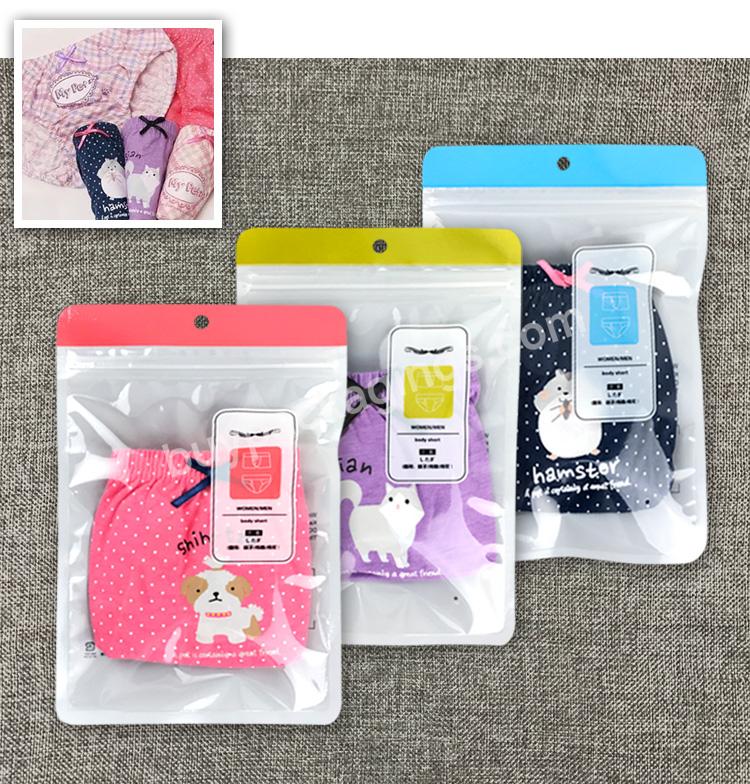 Custom Logo Ziplock Plastic Matte Finish Small Zipper Bags For Underwear Clothing Packaging Bag