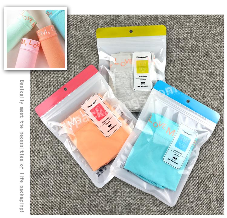 Custom Logo Ziplock Plastic Matte Finish Small Zipper Bags For Underwear Clothing Packaging Bag