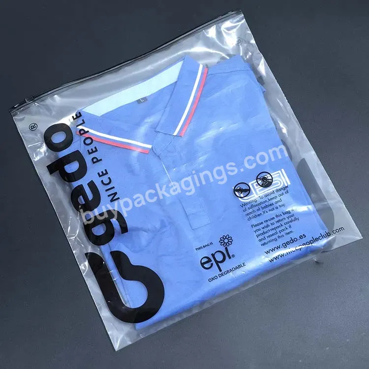 Custom Logo Zipper Clothes Packaging Frosted Plastic Ziplock Bag Pe Zip Lock Packaging Bag