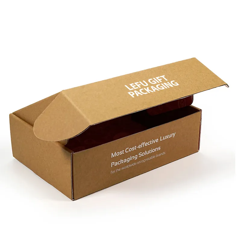 Custom Logoprinted Luxury corrugated folding kraft paper packaging box cardboard shipping mailer boxes