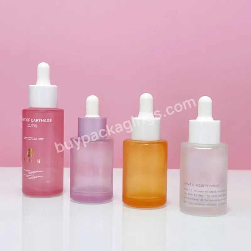 Custom Luxury 10ml 30ml Clear Frosted Glass Essential Oil Dropper Empty Serum Bottle