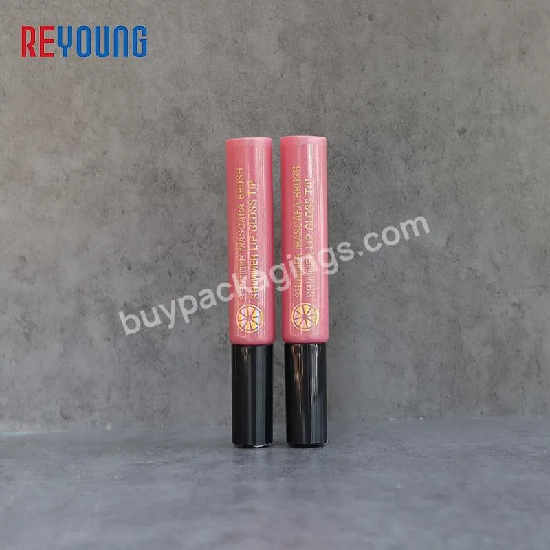 Custom Luxury 15ml Empty Squeeze Tubes Containers Packaging With Lip Brush For Lipgloss