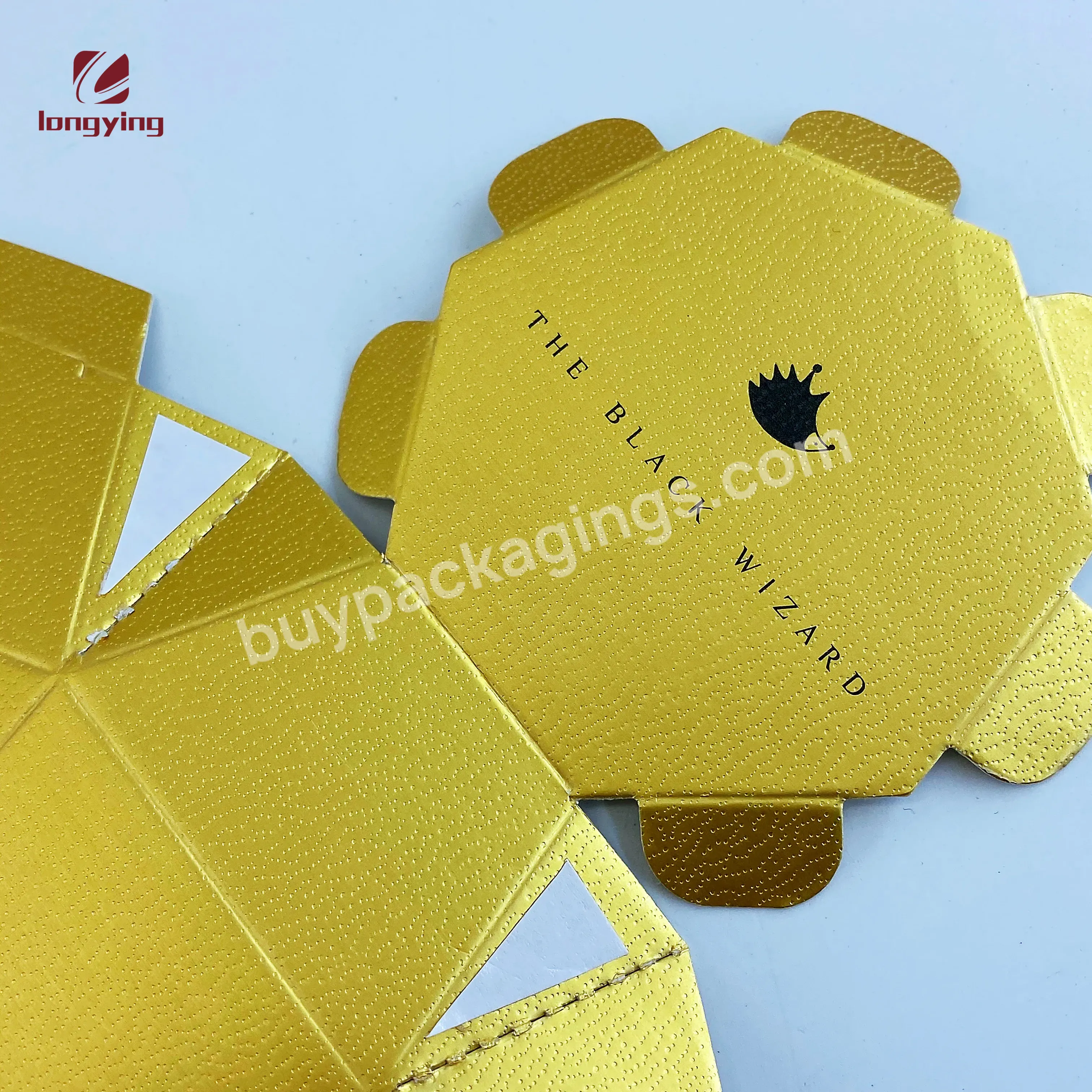 Custom Luxury 350gsm Golden Cardboard Paper With Embossing Process Gem Diamond Shape For Chocolate Candy Wedding Gift Packaging