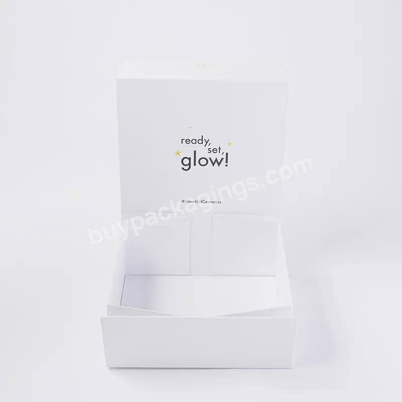 Custom Luxury Big White Rigid Magnet Gift Retail Packaging Box With Magnetic Lid