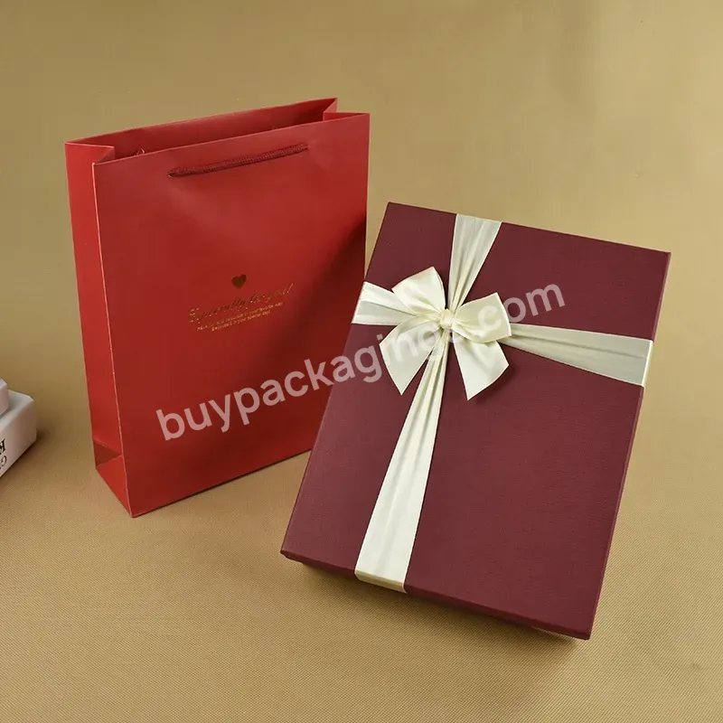 Custom Luxury Birthday Gift Silk Ribbon Box Decorative Gift Box Stuffing With Paper Tote Bag Unique Gift Bags And Boxes