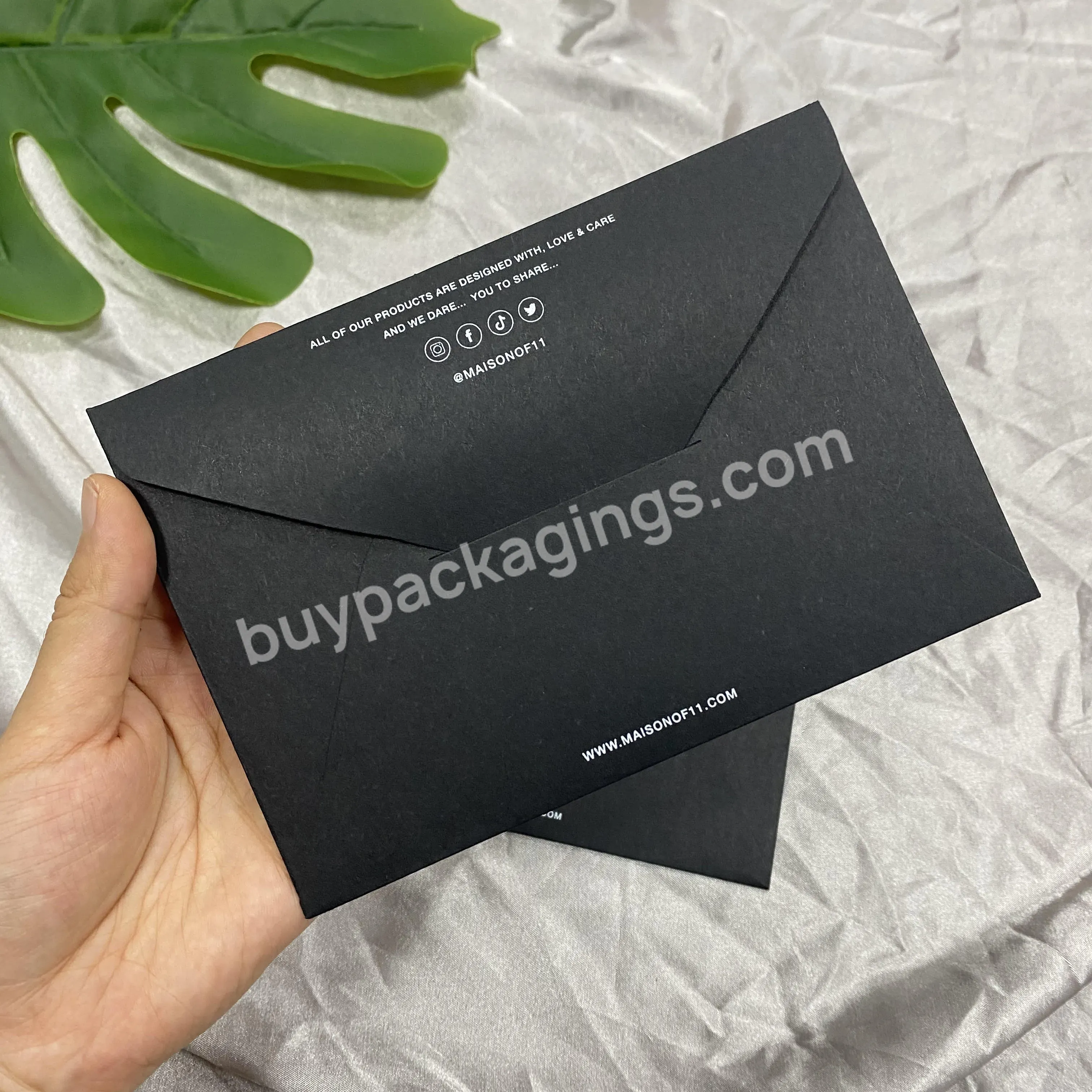 Custom Luxury Black Matte Envelope Logo Gloss A5 Gift Card Envelope Cutting Die